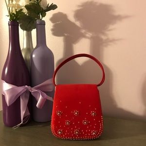 Bright red small evening bag